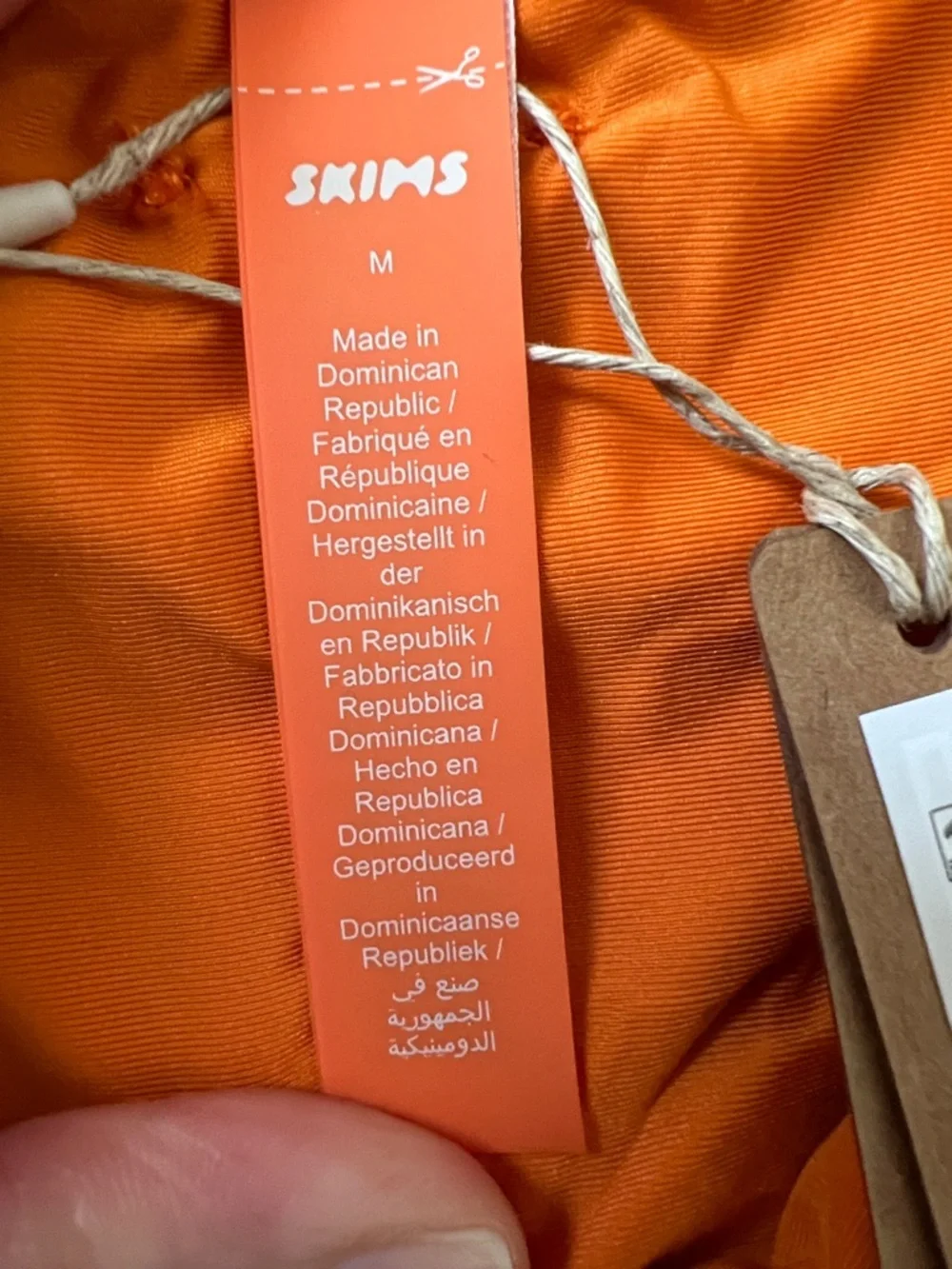 SKIMS Tangerine Orange Signature Swim High Neck One-Piece Swim Suit Size M NWT